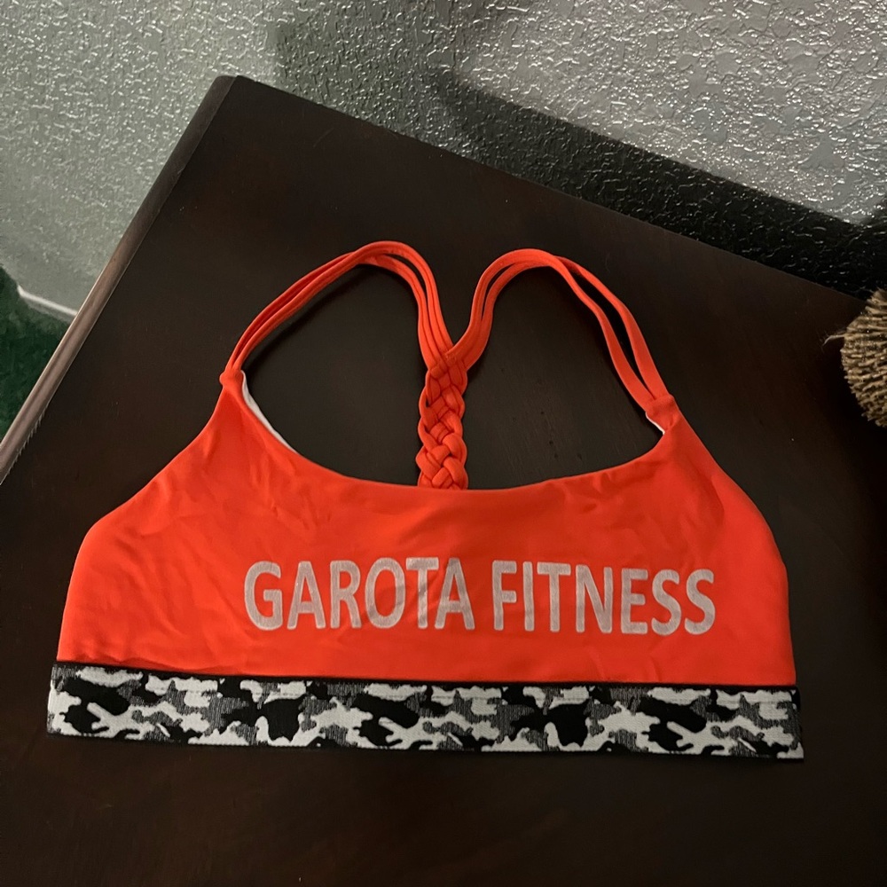 Brazilian Red Sports Bra with Braided Back NWOT